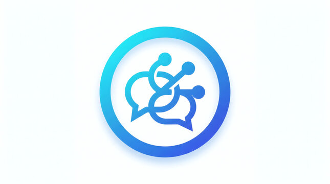 Tech Chat Bubble Logo Vector Icon for Communication Network and AI Messaging Technology
