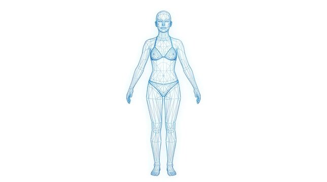 Digital human anatomy representation with wireframe body structure
