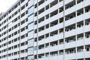 Fototapeta premium Social housing in Europe. Old panel apartment building