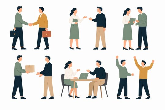 Business Team Discussion Character Collection
