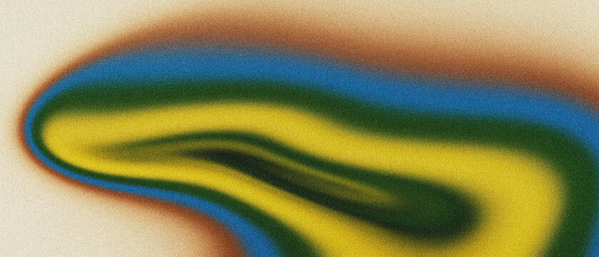 Mellow granular flow of goldenrod, cerulean, and deep emerald, accented by a rust-brown gradient on a creamy texture, perfect for abstract digital