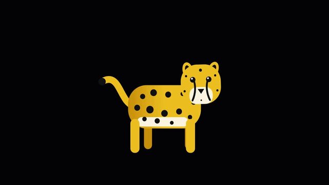 Cute Baby Leopard Cartoon Vector Illustration Isolated on White Background for Safari Wildlife Animal Design