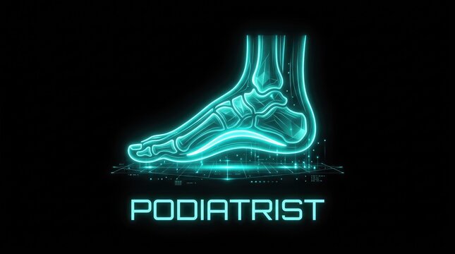 Digital Podiatrist Foot X-ray Illustration for Medical Health and Orthopedic Care