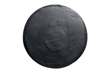 Naklejka premium Round black slate serving plate with rough surface