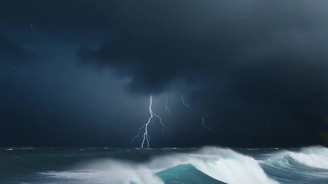 Storm at sea. Tornado.