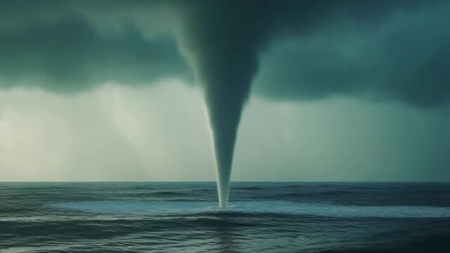 Storm at sea. Tornado.