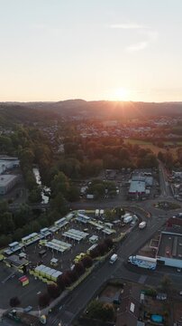 Lever de soleil en drone sur le tour de France Corr&egrave;ze