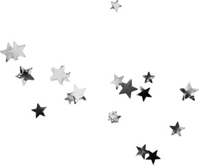 Fototapeta premium Silver Glitter Star Confetti Decoration