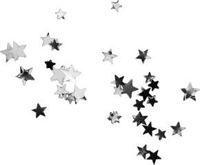 Fototapeta premium Silver Glitter Star Confetti Decoration