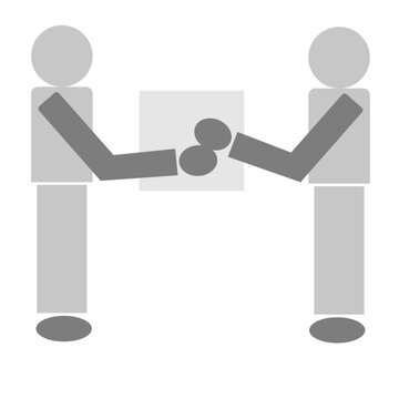 Two People Shaking Hand or Giving Gift
