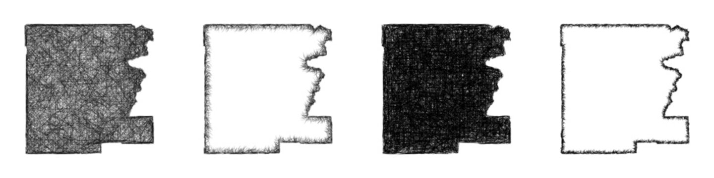 Sketch Grant, Oregon outline map design set