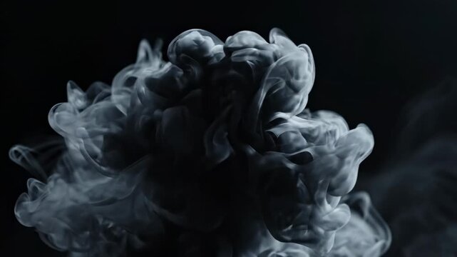 Wispy white smoke dissolving against a dark background, abstract ethereal swirling clouds and mist, atmospheric visual effect