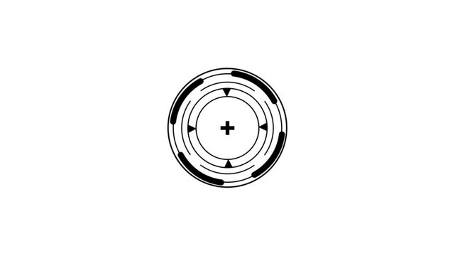 Sci-Fi Futuristic HUD circle interfaces digital display Screen, Hi-tech Hologram button, Loading, target. PNG Alpha.Abstract Circle and line HUD technological futuristic elements.4k animation