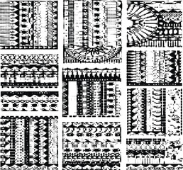 Fototapeta premium Hand Drawn Architectural Hatch Pattern Brushes Set, Black and White Vector Texture Collection for CAD, Illustration and Design