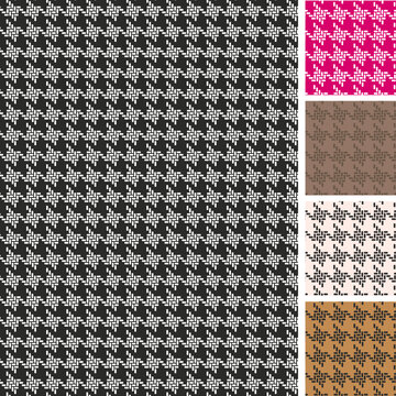 Houndstooth Seamless Pattern &ndash; Vector Check Print for Fashion Textile Design