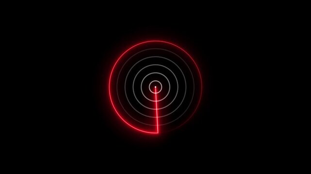 Blue Neon Ship radar and plane radar screen location search animation radar. Enemy radar hub 4k animation video