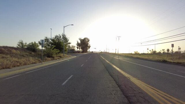 Southern California Rural City Taft 33 South 12 Rear View Driving Plates USA