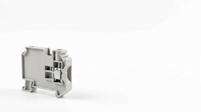 Electrical terminal block for DIN rail. Industrial connector for wiring and power control.