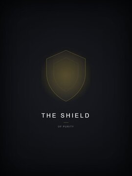 Elegant abstract shield icon radiating a soft glow, embodying concepts of steadfast protection, robust strength, and pristine integrity, presented with a modern and sophisticated aesthetic