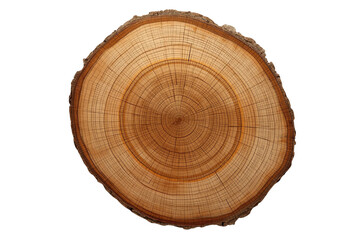 Obraz premium Circular wood slice showing growth rings