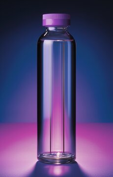 Glass fuel cell bottle. Hydrogen energy storage container.