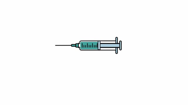 Medical Syringe Injection Vector Icon Animation