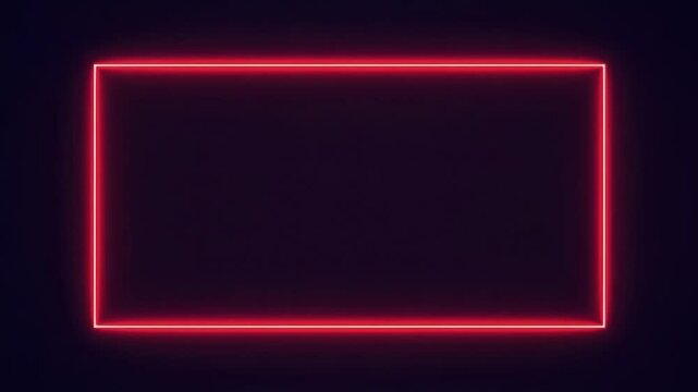 Neon rectangle frame glowing pink with dark gradient center and dotted digital particle edges