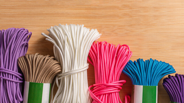 paracord, rope in various colors