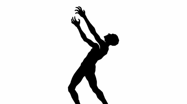 Man Reaching Upwards in Silhouette