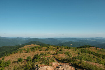 View of the mountains. Bieszczady Mountains, Bukowe Berdo. © Tomasz