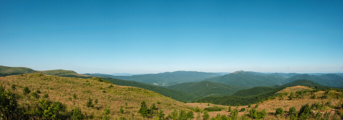 Panorama of the mountains in summer. Poland, Bieszczady Mountains. © Tomasz
