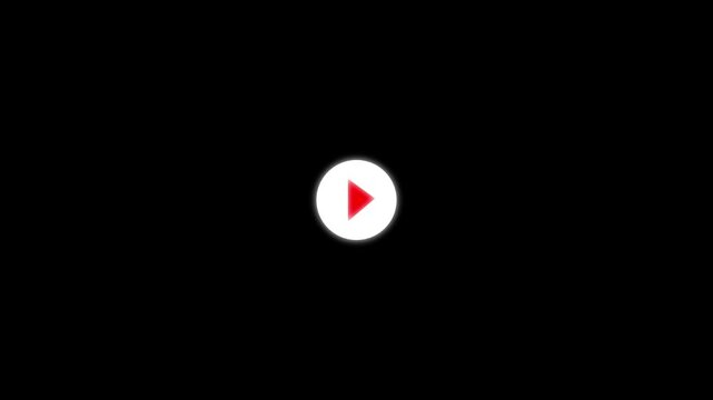 Play icon, play pulse button, video play icon for website and mobile design animation on black background, Minimal play icon visualization.