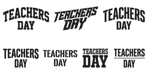 Obraz premium Premium Teachers Day Typography Bundle Collection Featuring Modern Script Vintage Graffiti Bold Hand Lettered Text Designs for School Education Celebration Greeting Cards T Shirts Posters Stickers.