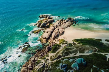 Coastline with Mole beach, rocks and ocean waves in Brazil. © artifirsov