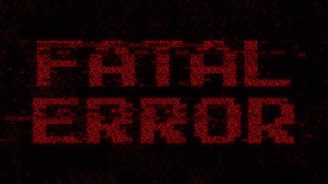 Retro-Futuristic pixelate Monitor synthwave style. Retro CCTV or VHS pixel Wireframe. Abstract digital background. 80s, 90s Retro futurism, Retro wave cyberpunk grid matrix style. Fatal error text