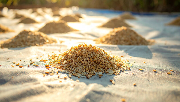 Wheat Grains on Sand