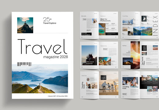 Travel Magazine Layout Template