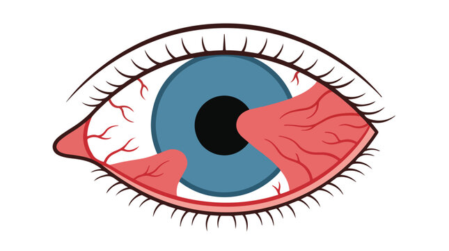 Red Inflamed Eye Vector Illustration