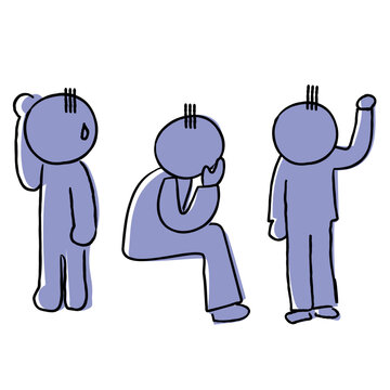 ネガティブな感情の人のイラスト