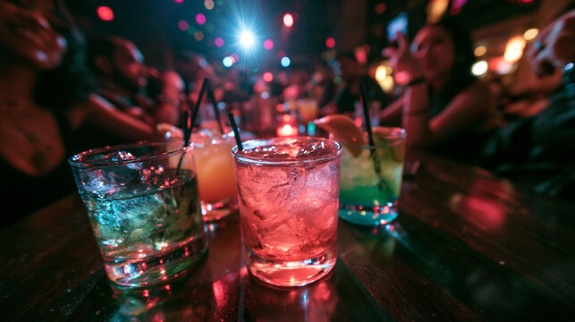 Cocktails and Nightlife Party with Crowd