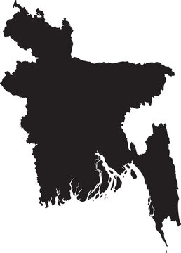 Silhouette map of bangladesh