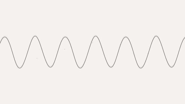 Minimalist sine wave animation oscillating smoothly on a white background