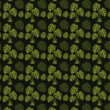 Tropical leaf seamless repeat pattern design