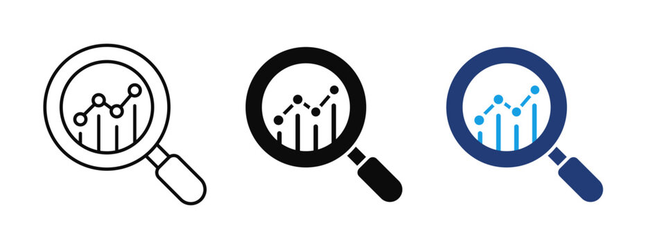 Business Analytics Icon, Data Analysis, Performance Monitoring, Statistics Chart, Growth Analytics, KPI Dashboard, Business Intelligence, Editable Vector