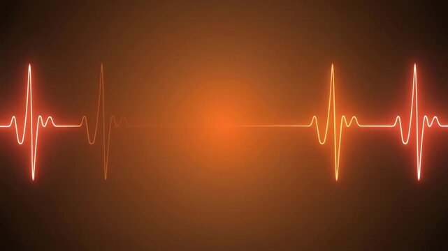 Orange EKG Heartbeat Monitor Pulse Line Animation