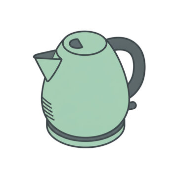 3D Isometric Electric Kettle Appliance Illustration Isolated on a Transparent Background