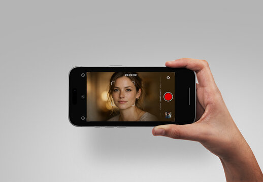 Phone Mockup - Hand Holding Phone Horizontal
