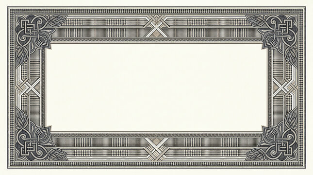 Classic woven fabric border with intricate celtic knotwork and houndstooth pattern design.