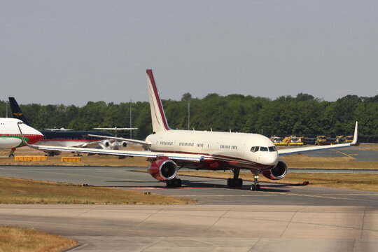 N770BB, The Yucaipa Companies, Boeing 757, departing London Stansted Airport, Essex, UK on 25th July 2026