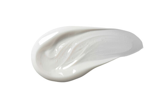 Smooth glossy white cosmetic cream swatch isolated